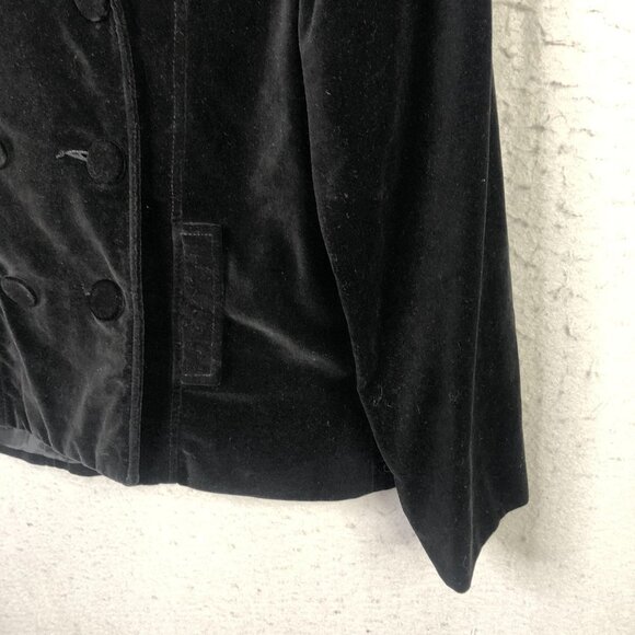 Necessary Objects Blazer Womens Large Black Velvet Double Breasted Made USA - Picture 10 of 13